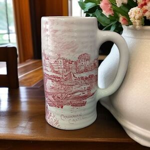 Royal Staffordshire Wilkinson Tankard Stein Mug ANTIQUE Carnarvon Castle Red.  